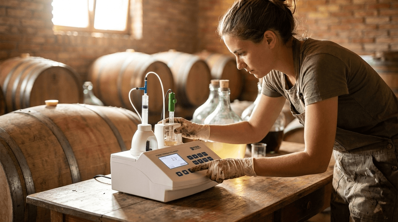 Minititrator HI84502 za titrabilne kisline v vinu
