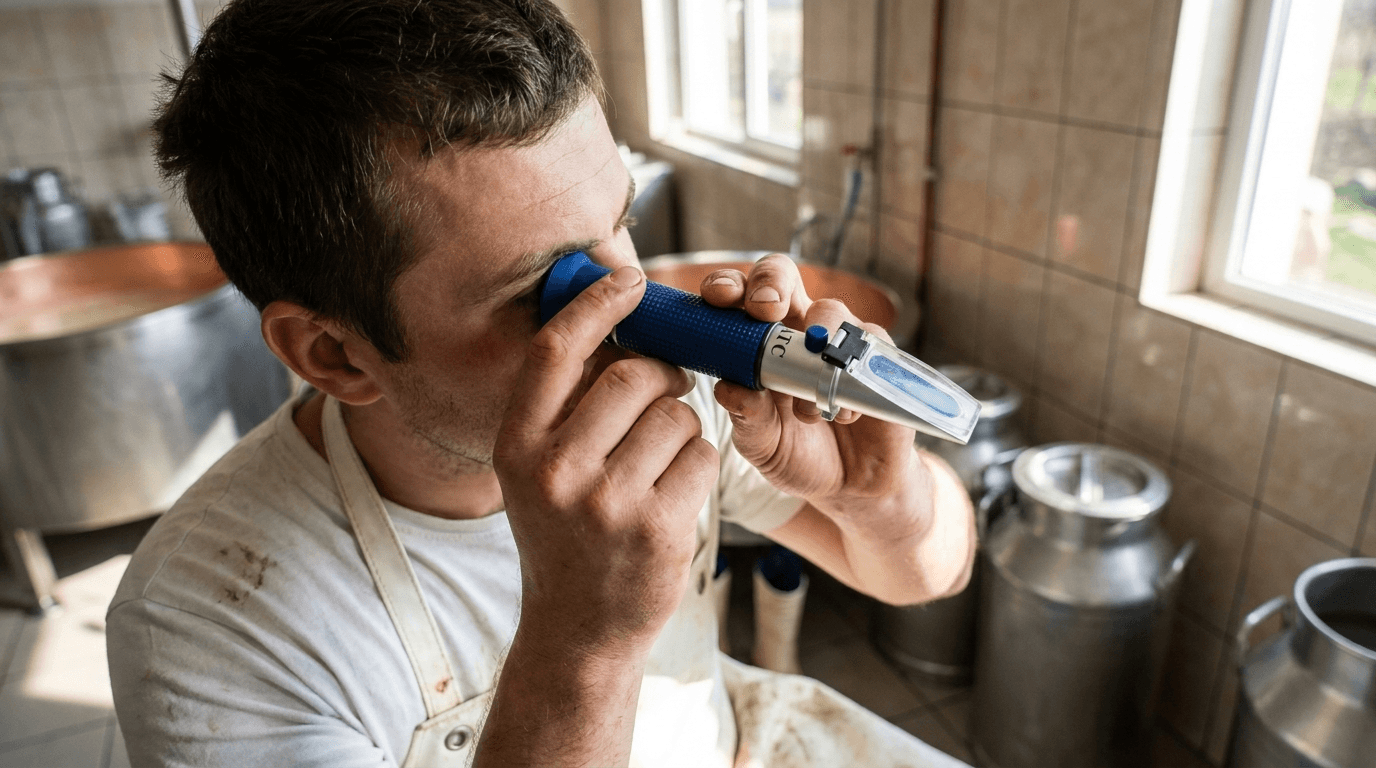 Refraktometer Brix za sladoledne mešanice, 0–80 %
